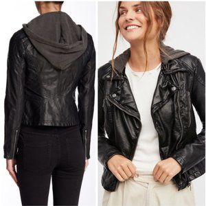 Free People Vegan Motorcycle Jacket